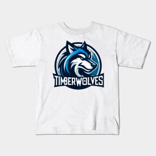 Timberwolves basketball gift wolf Kids T-Shirt